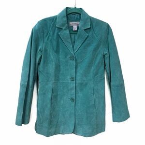 Passport Women's Teal Suede-Look Blazer
